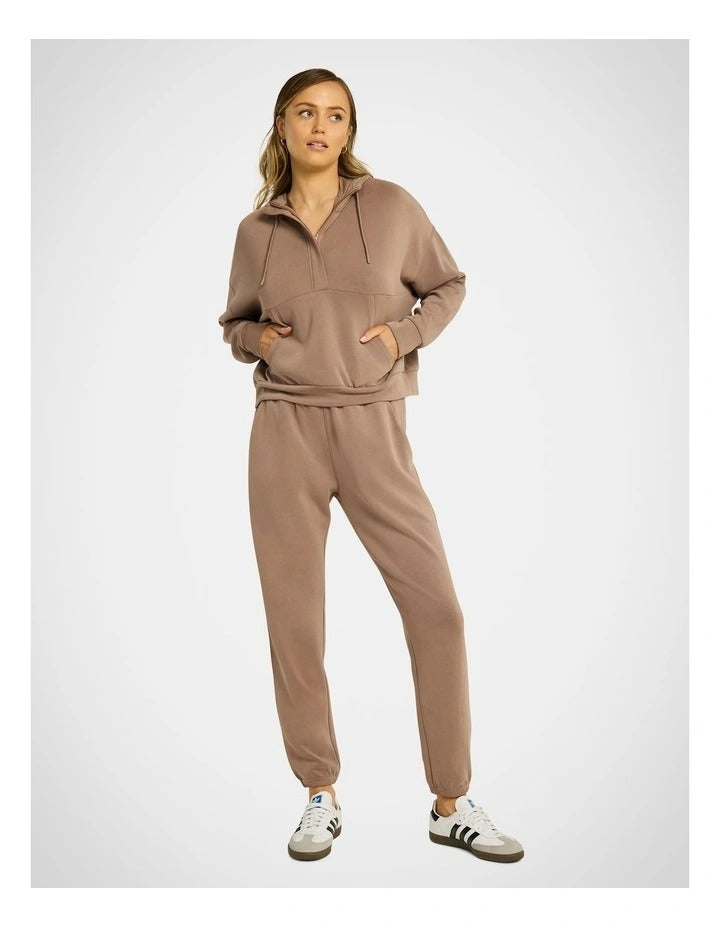 Rockwear Travel Half Zip Hoodie in Coffee, view 5