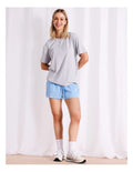 Chloe & Lola Women's Loungewear Relaxed Boxy T-Shirt in Grey Marle
