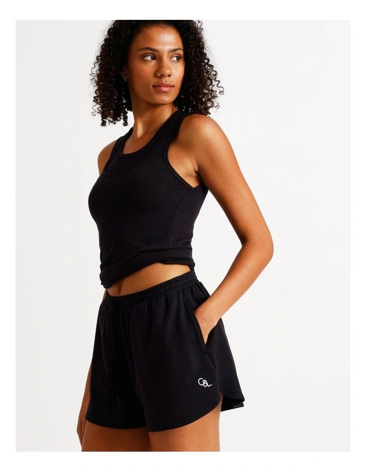 Chloe & Lola Loungewear French Terry Short in Black, view 4