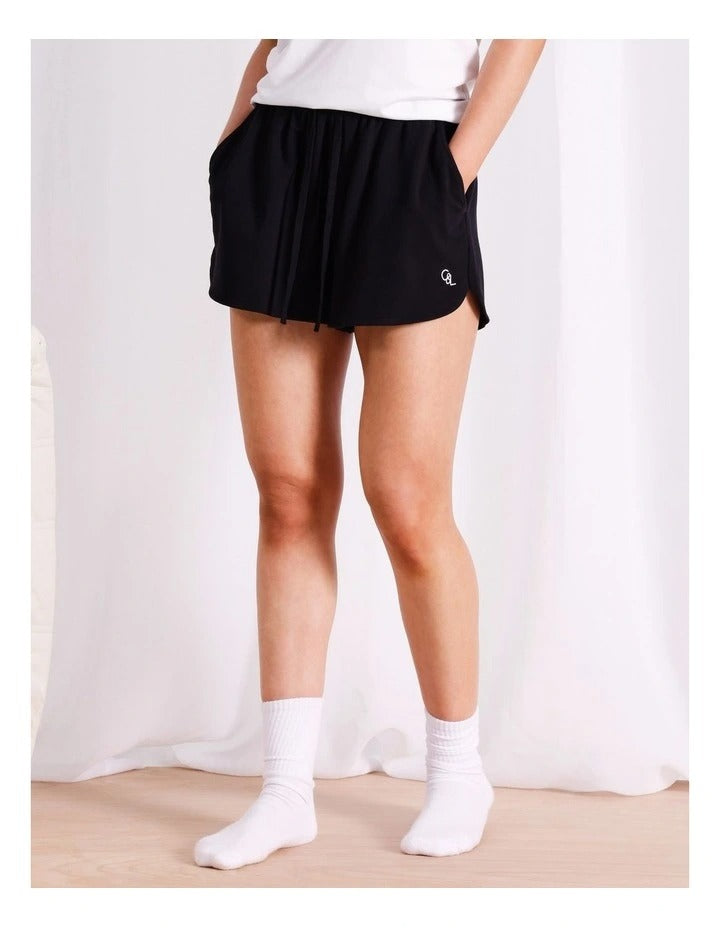 Chloe & Lola Loungewear French Terry Short in Black, view 7