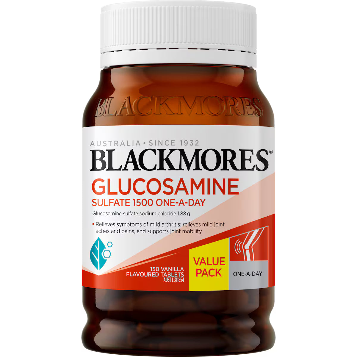 Blackmores Glucosamine Sulfate 1500mg Joint Health Vitamin Tablets 150 pack, view 1