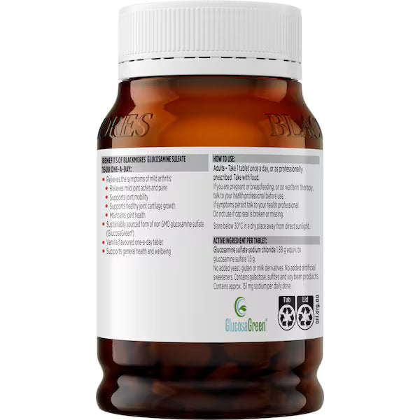 Blackmores Glucosamine Sulfate 1500mg Joint Health Vitamin Tablets 150 pack, view 4