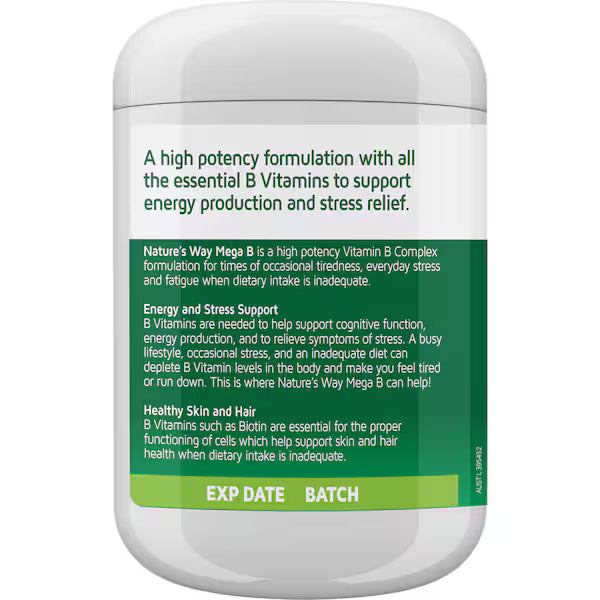 Nature’s Way Vitamin B Energy Boost Tablets 200 Pack – energy supplement supporting vitality, metabolism, and overall wellness in easy-to-take tablets.”
