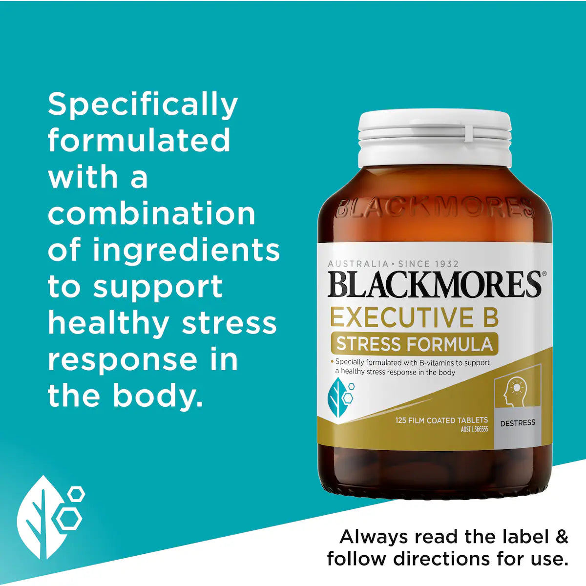 Blackmores Executive B Vitamin B Stress Support Tablets 125 pack, view 5