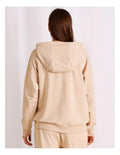 Chloe & Lola Loungewear Double Zip Hoodie in soft cotton-modal blend, featuring a hood, long sleeves, and zip fastening.