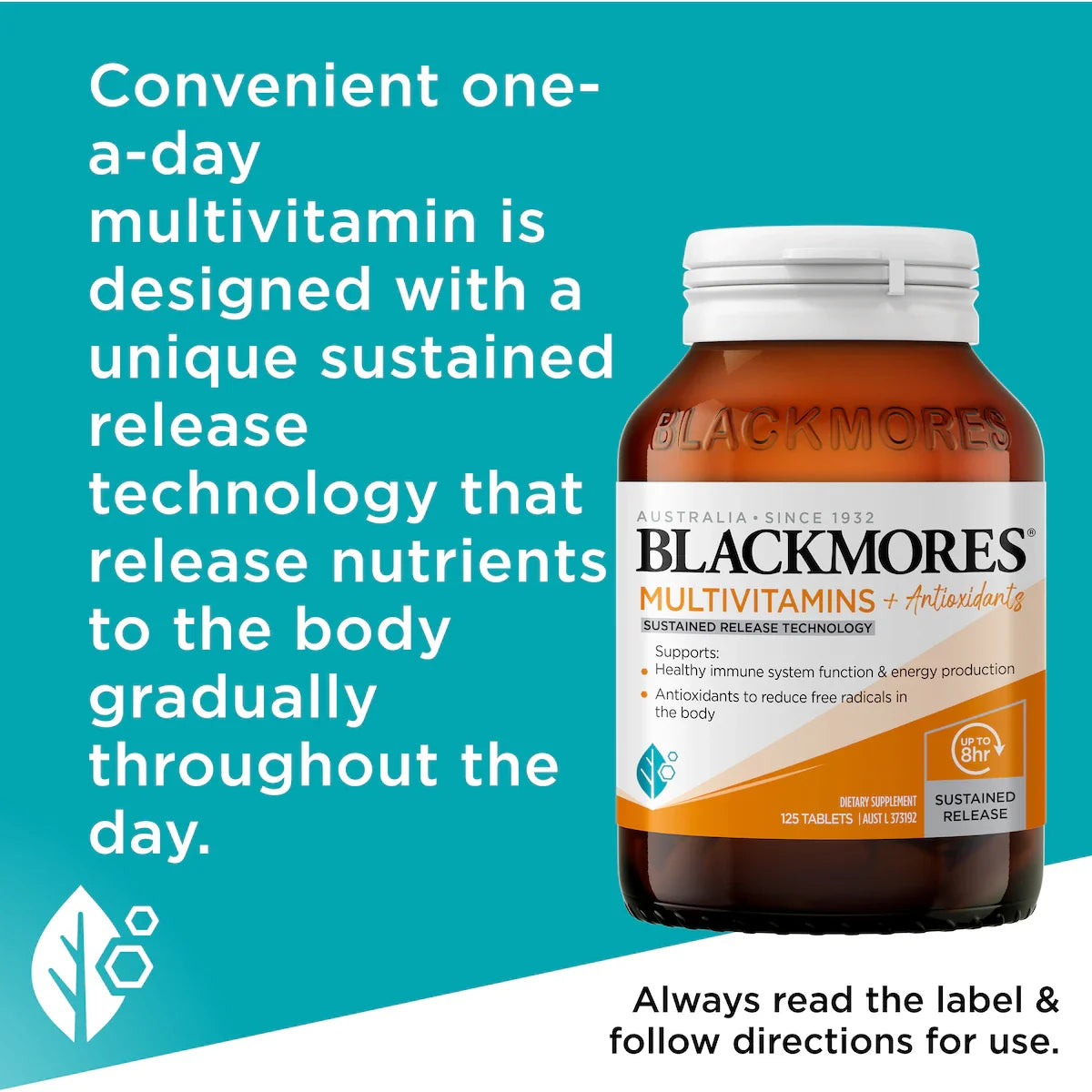 Blackmores Multivitamin + Antioxidants Sustained Release Tablets 125 pack, view 5