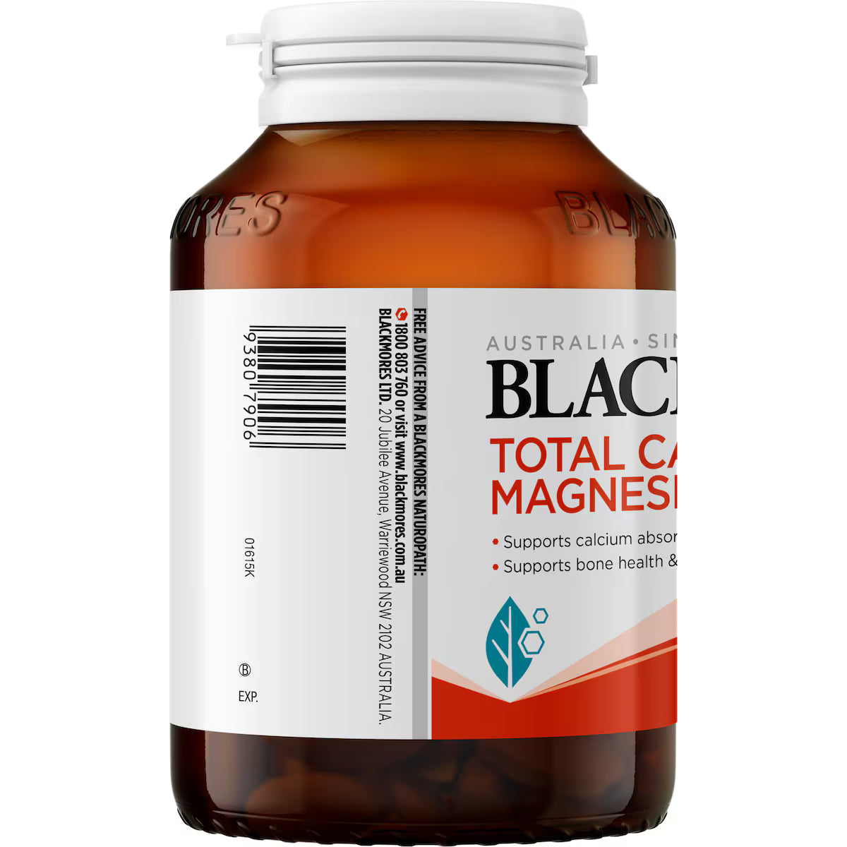 Blackmores Total Calcium Magnesium + D3 Bone Health Vitamin Tablets 125 pack, view 2