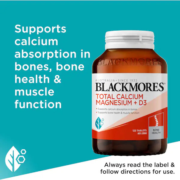 Blackmores Total Calcium Magnesium + D3 Bone Health Vitamin Tablets 125 pack, view 5