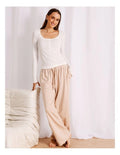 Chloe & Lola Loungewear Long Sleeve Henley Top in soft, breathable fabric.