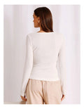 Chloe & Lola Loungewear Long Sleeve Henley Top in soft, breathable fabric.
