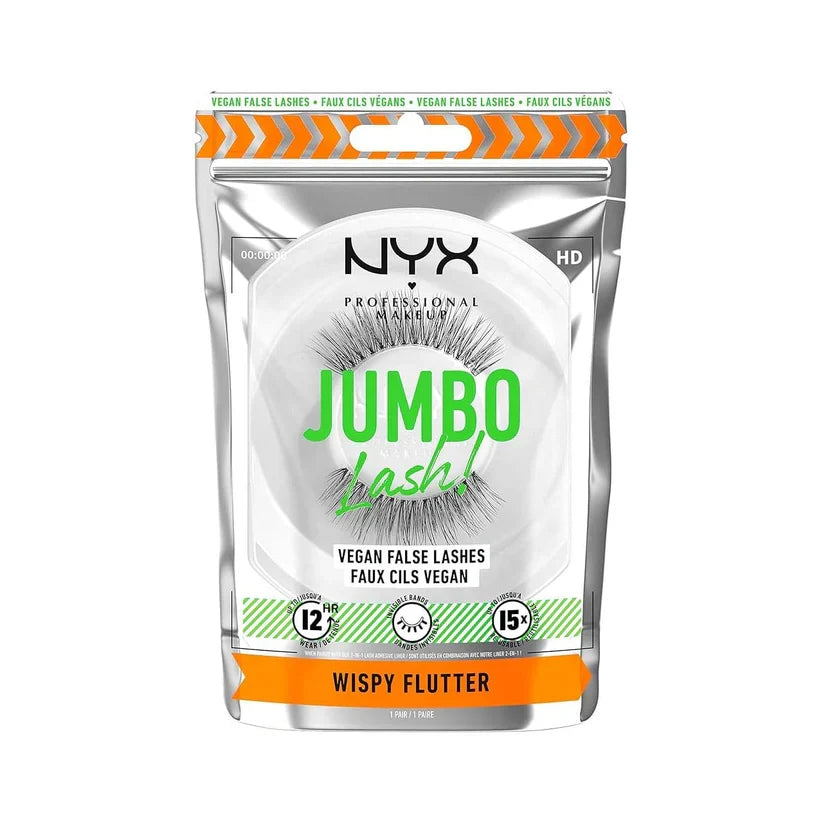 NYX Jumbo Lash Vegan False Lashes Reusable with Case Wispy Flutter