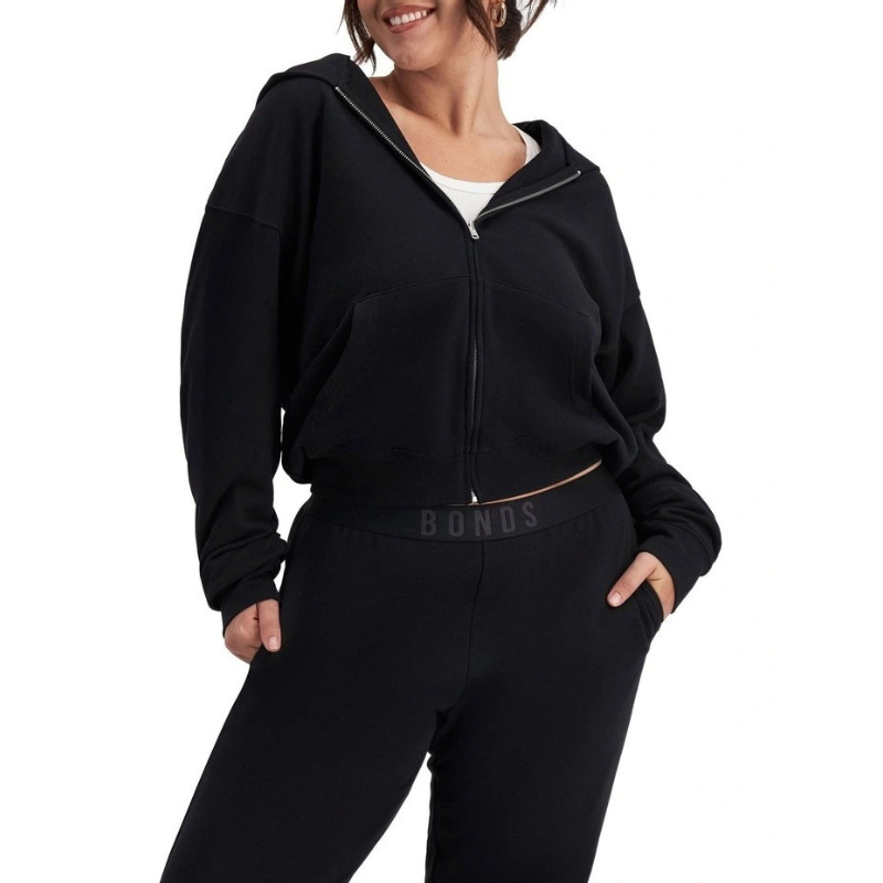 Bonds Sweats Cotton Zip Hoodie in Black