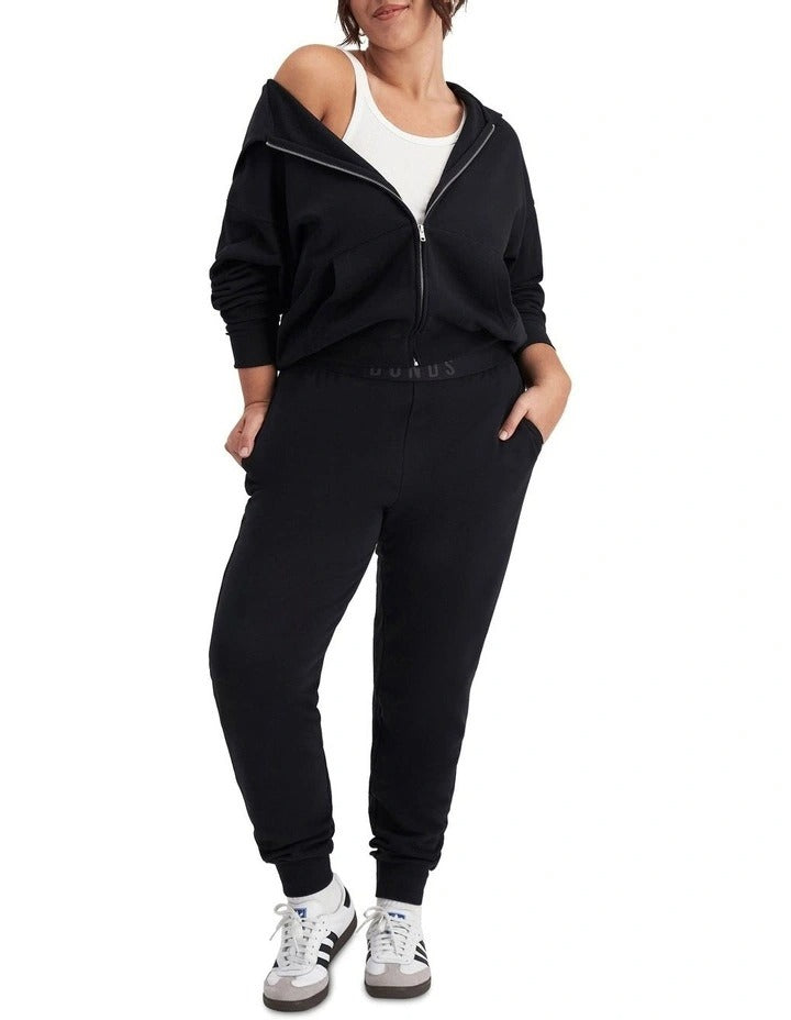 Bonds Sweats Cotton Zip Hoodie in Black, view 4