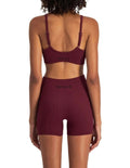 Women's Move Rib Seamless Crop Bra in ribbed fabric with removable cups, soft vee neckline, and supportive underbust elastic.