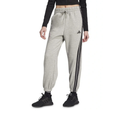 Adidas 3-Stripes Fleece Loose Joggers Grey Front View