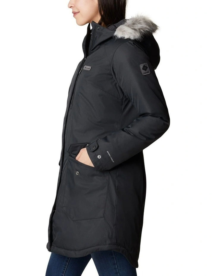 Columbia Suttle Mountain Long Insulated Jacket in Black, view 3