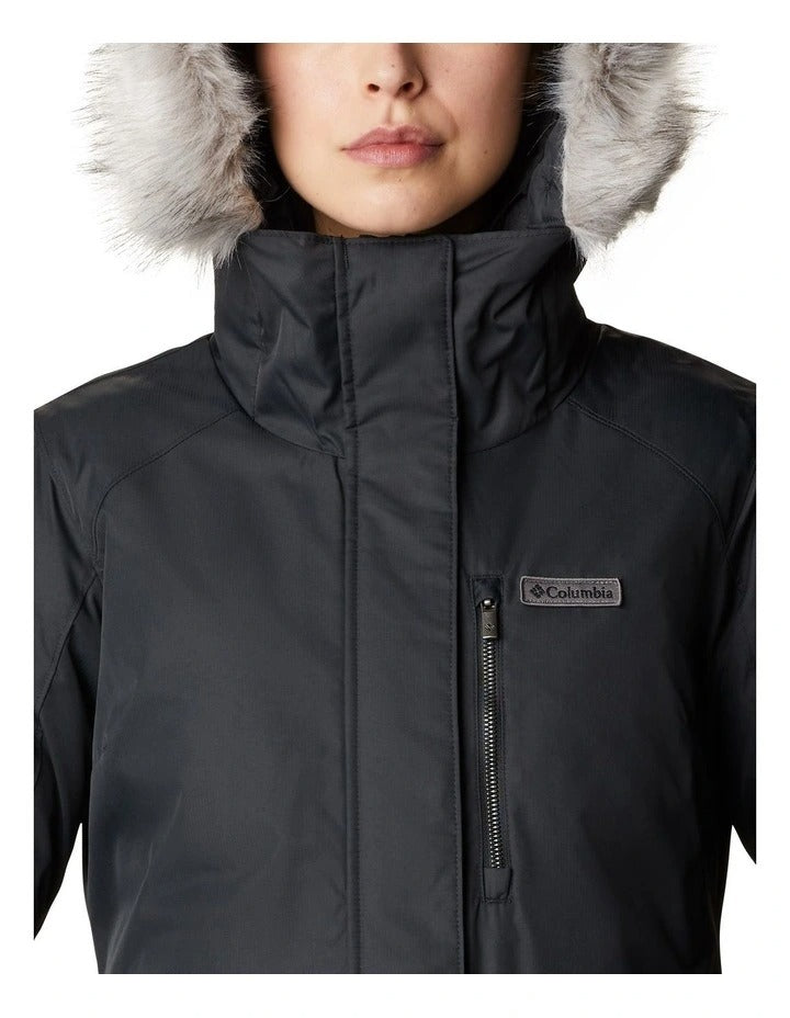 Columbia Suttle Mountain Long Insulated Jacket in Black, view 4