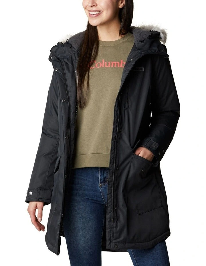 Columbia Suttle Mountain Long Insulated Jacket in Black, view 7