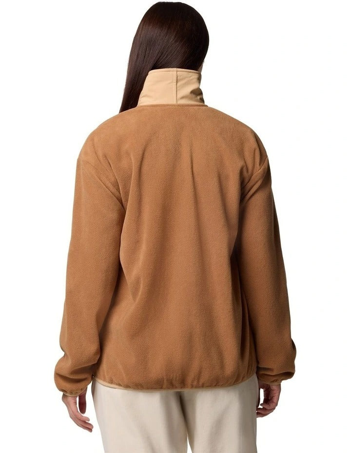 Columbia Sequoia Grove Full Zip Fleece in Brown made with recycled polyester and zippered hand pockets