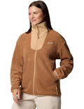 Columbia Sequoia Grove Full Zip Fleece in Brown made with recycled polyester and zippered hand pockets