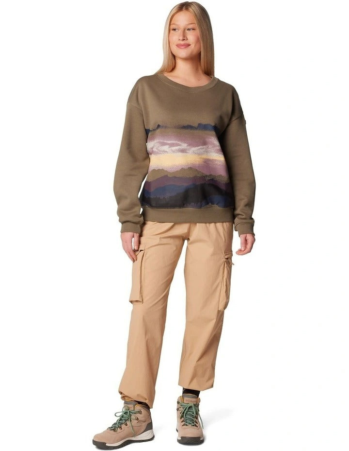 Columbia Meridian Creek Crew Shirt in Stone Green, view 3