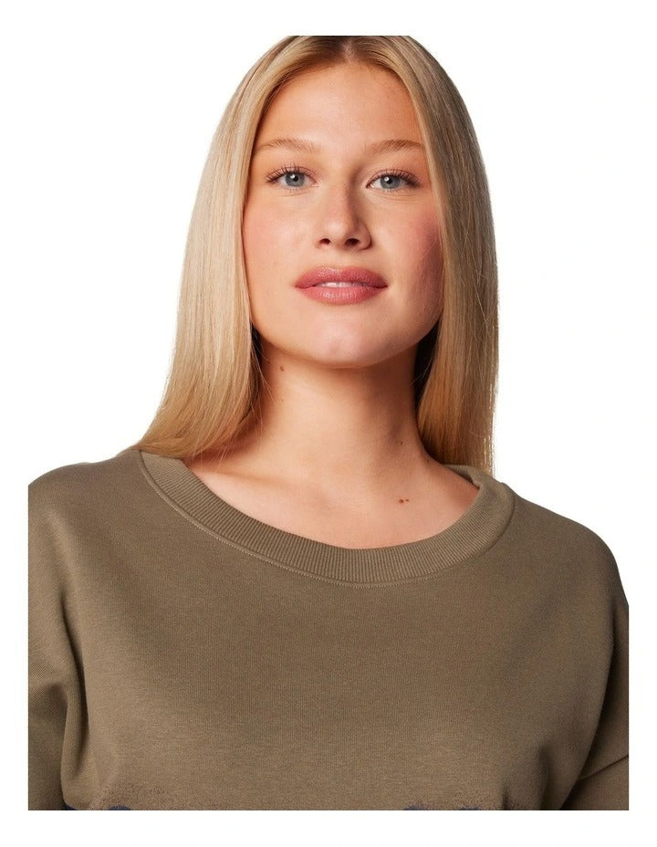Columbia Meridian Creek Crew Shirt in Stone Green, view 5