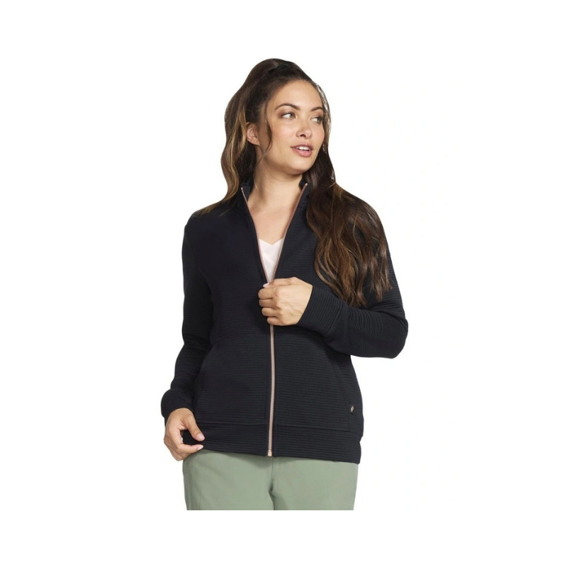 Skechers The Hoodless Hoodie Go Walk Everywhere Jacket in Black W3JA261 BLK