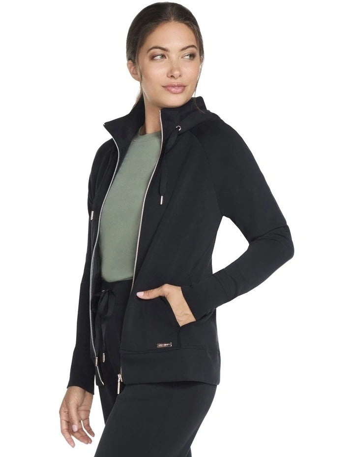 Skechers Skechluxe Elevate Full Zip Jacket Ja196 in Black, view 3
