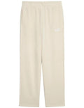 Puma Essentials No.1 Logo Straight Pants in cotton polyester blend with elastic waistband and embroidered logo