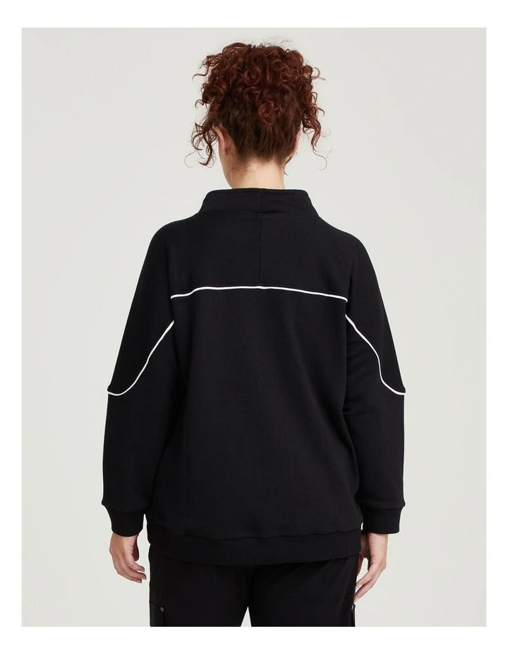 Taking Shape Active Mock Neck Top in Black, view 2