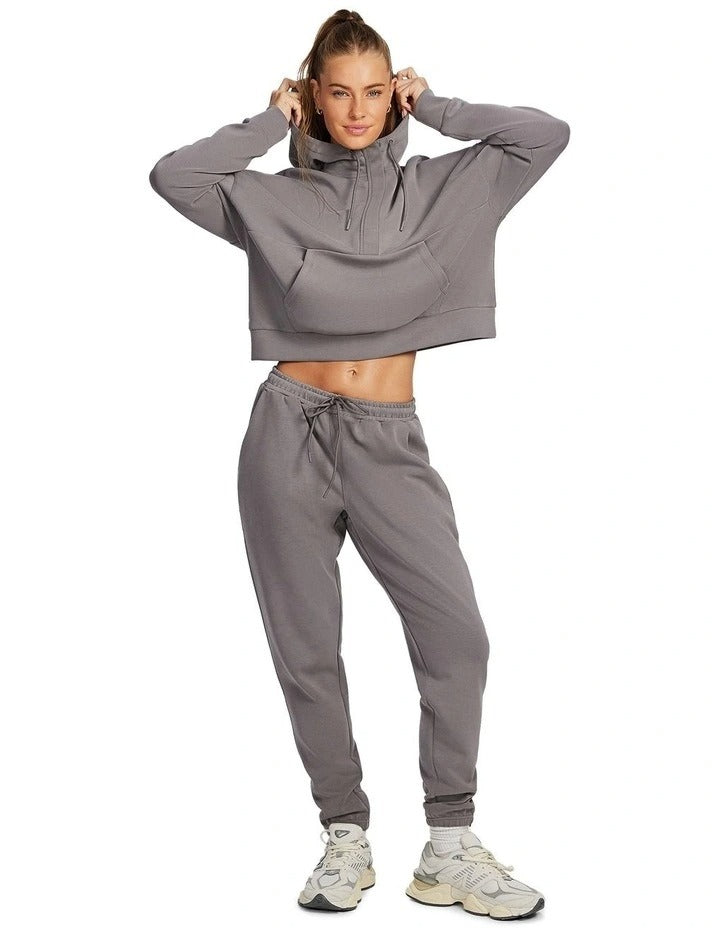 Rockwear Travel Hip Half Zip Hoodie in Almond, view 6