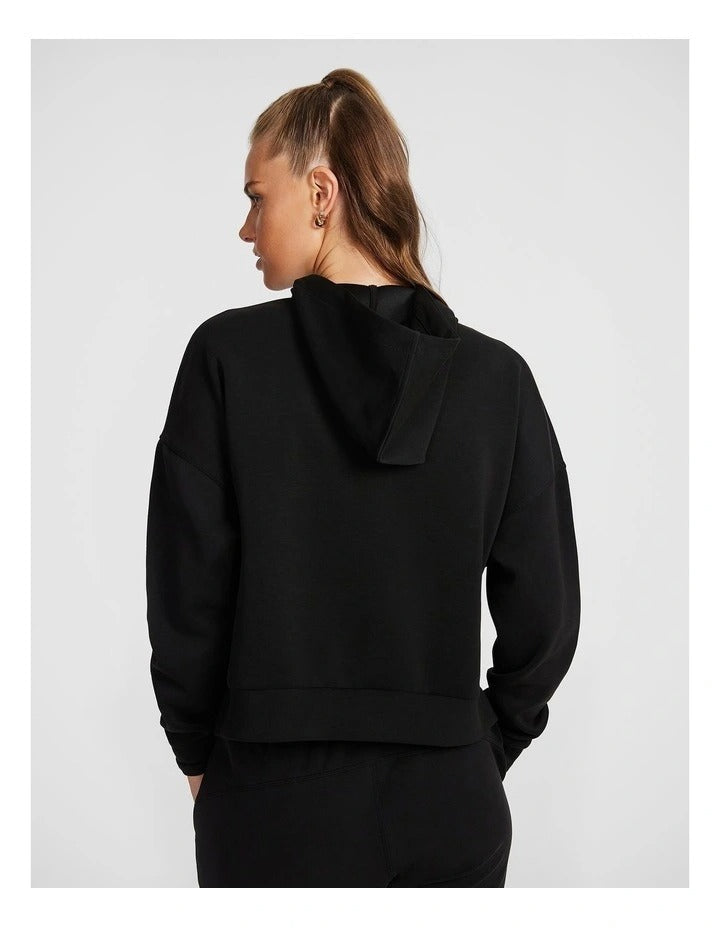 Rockwear Travel Hip Hood Half Zip in Black – Front View