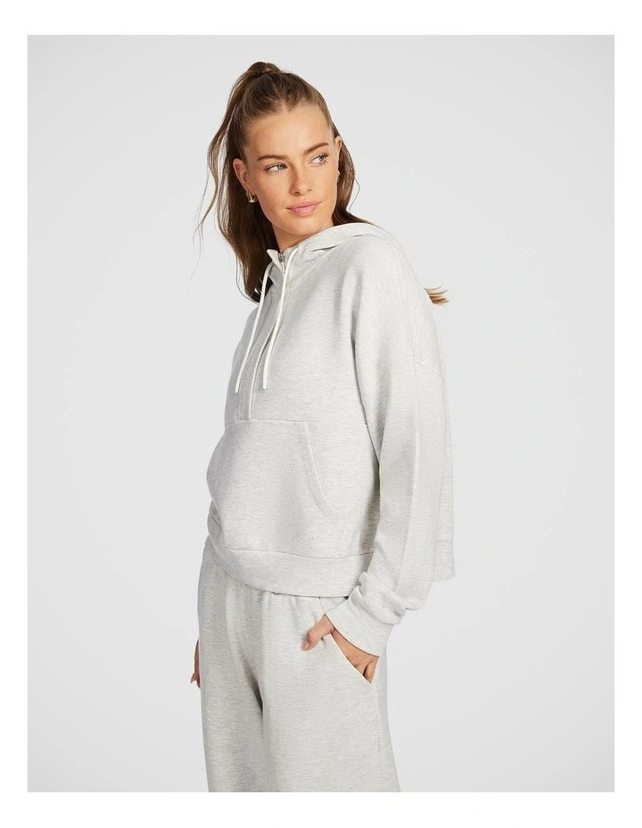 Rockwear Travel Hip Half Zip Hoodie in Grey, view 3