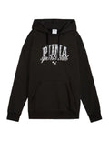 Puma Class Relaxed Hoodie in cotton and recycled polyester with graphic rubber print and adjustable hood