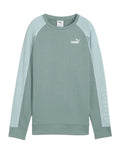 Puma Sport Relaxed Crew Jumper with cotton and recycled polyester blend, featuring No.1 logo rubber print, piping details, and ribbed neck and cuffs