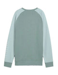 Puma Sport Relaxed Crew Jumper with cotton and recycled polyester blend, featuring No.1 logo rubber print, piping details, and ribbed neck and cuffs