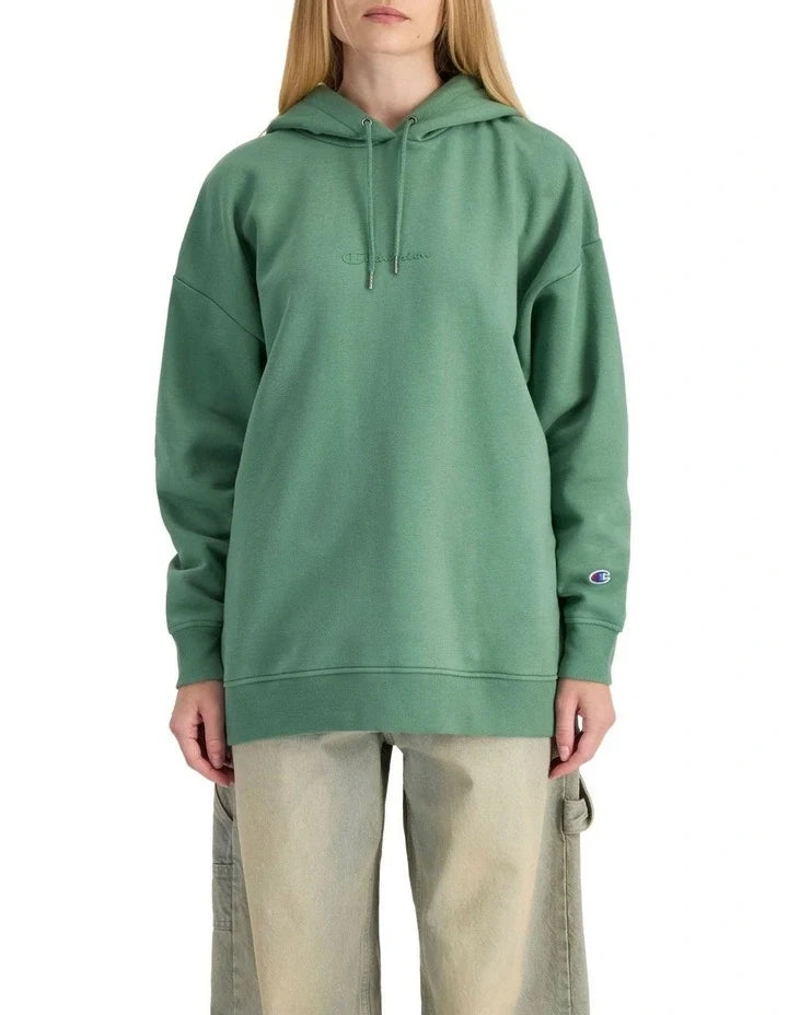 Oak green Champion tonal script logo hoodie