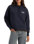 Champion Graphic Hoodie in Deep Navy – Classic pullover hoodie with bold logo print, premium fabric, and relaxed streetwear style.