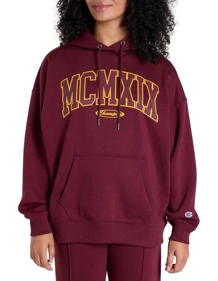 Champion Rochester MCMXIX, burgundy hoodie, red option, product view 4