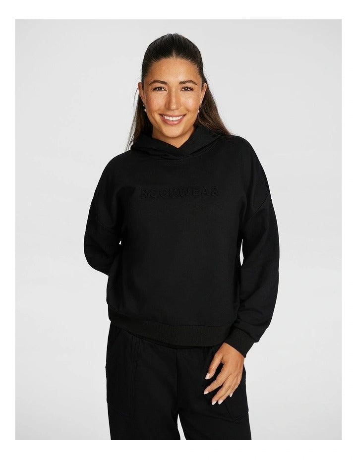Rockwear Plush Fleece Hoodie in Black, view 3