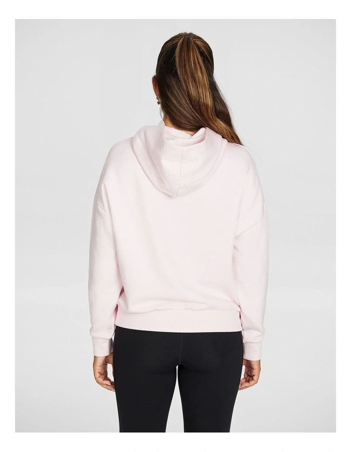 rockwear plush fleece hoodie pink gin