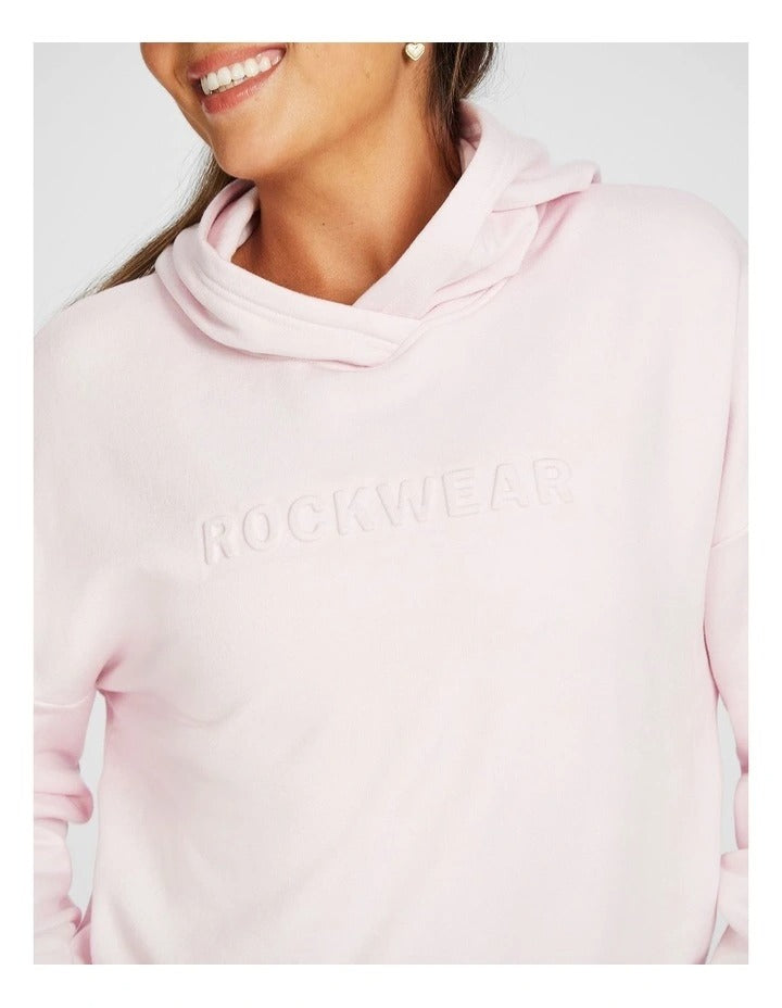 Rockwear Plush Fleece Hoodie in Pink Gin, view 4