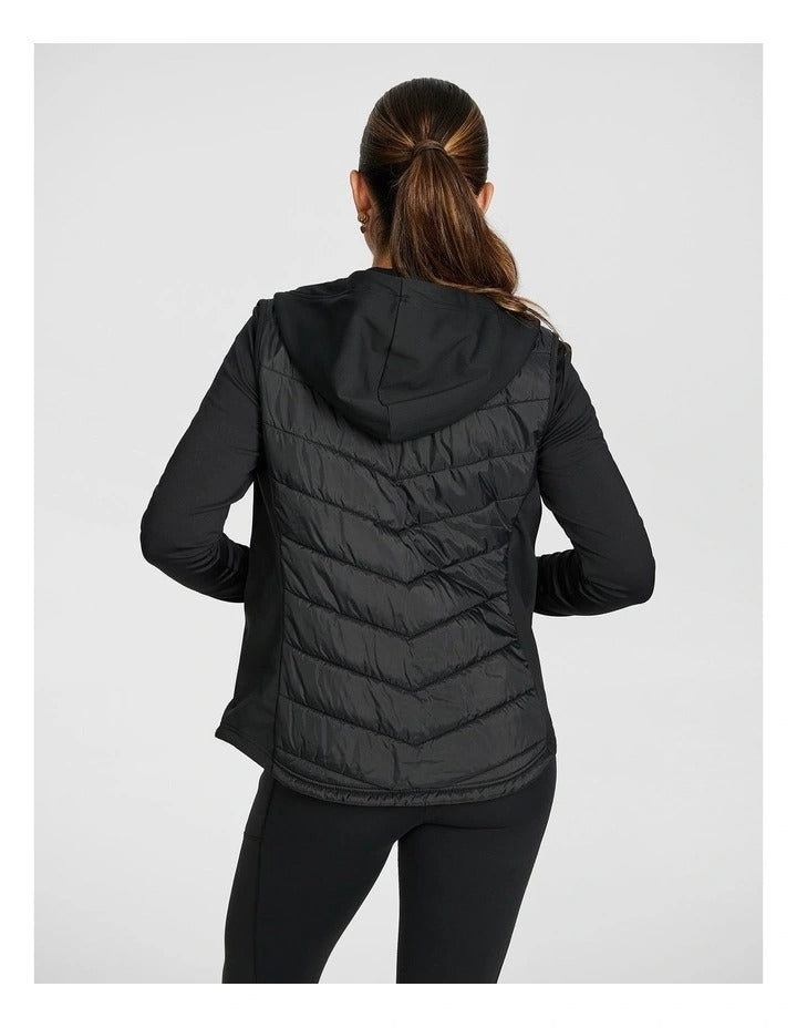 warm all ways vest in black – front view
