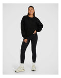 Rockwear Cosy Fleece Longline Crew Sweatshirt in Black offering full coverage and comfort.