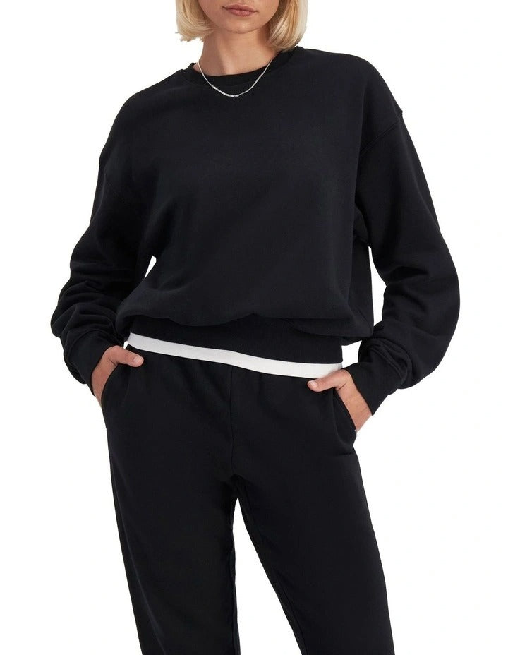 Bonds Sweats Cotton Fleece Pullover in Black, view 7