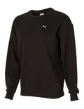 Puma Ess Elevated Badge Crew Fl Sweatshirt in cotton blend with embroidered Puma Cat logo, ribbed cuffs and hem for casual style