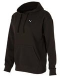 Puma Ess Elevated Badge Hoodie in cotton blend with embroidered Puma logo, adjustable hood, and ribbed cuffs