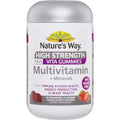 Nature's Way High Strength Multivitamins & Minerals Adult Gummies 65 pack, offering essential vitamins and minerals for daily health support, packed in a convenient, delicious gummy form.