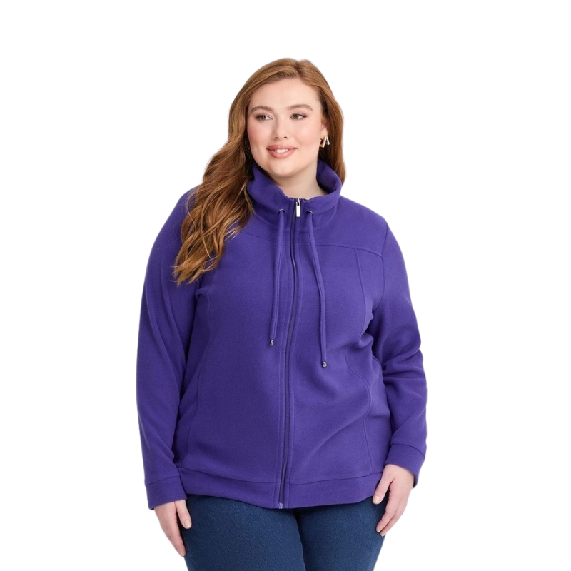 Taking Shape Polar Fleece Zip Front Jacket in Violet Blue, view 1