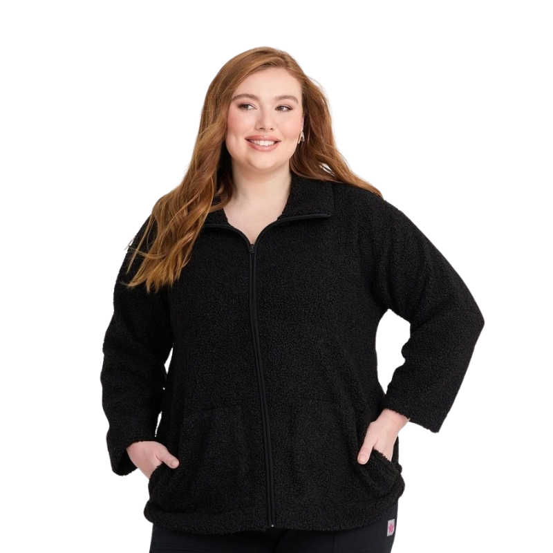 Taking Shape Teddy Zip Through Jacket Black